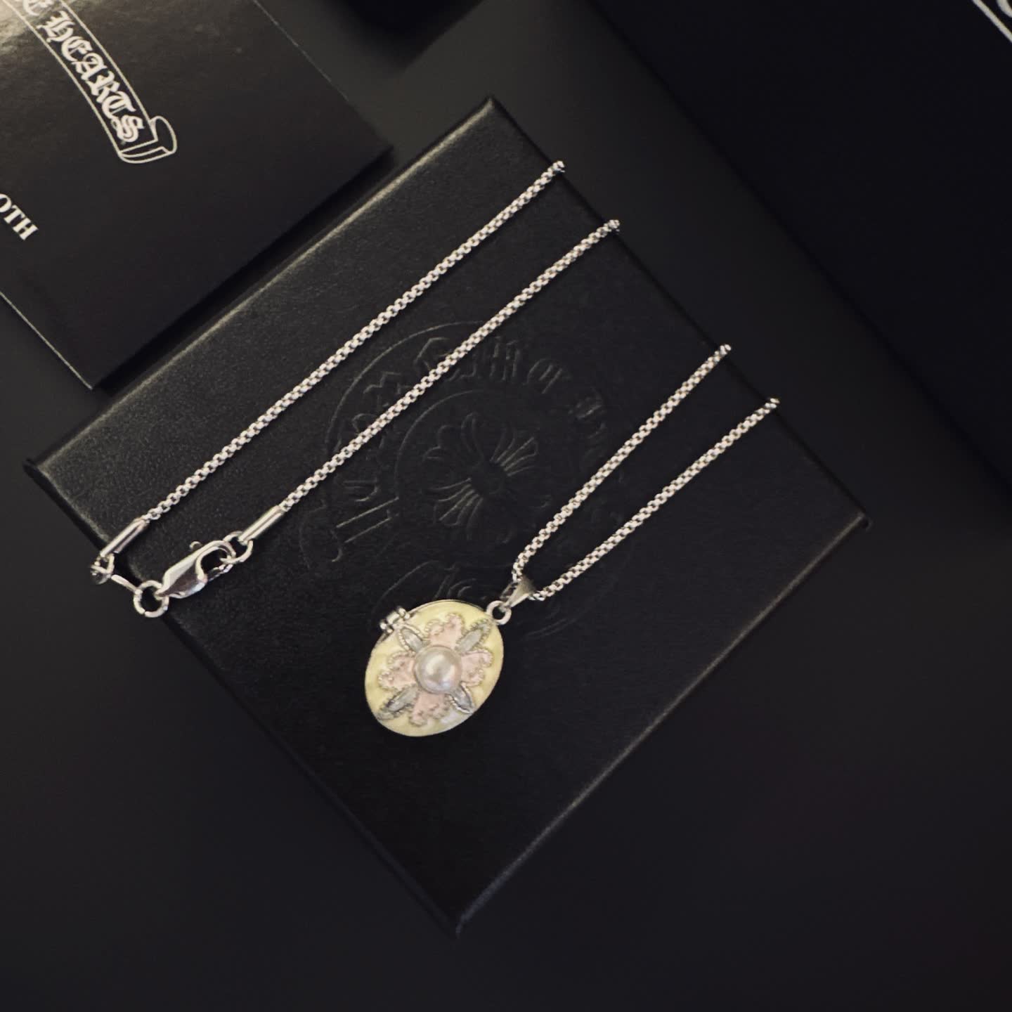 Chrome Hearts Chromecards Silver Locket Necklace
